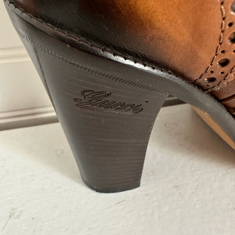 Gucci Brown Leather Knee-High Boots - Picture 7 of 10